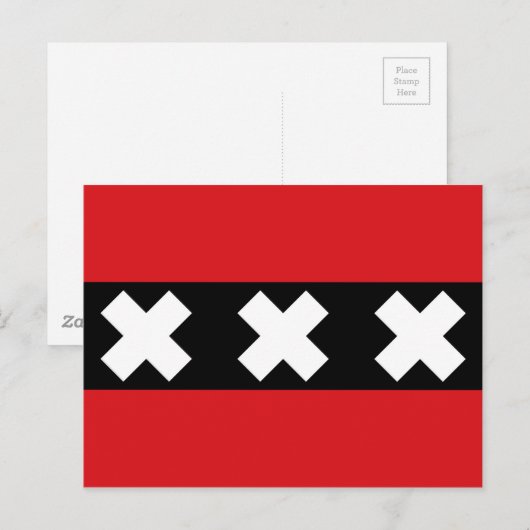 Flagge von Amsterdam Postkarte (Vorne/Hinten)