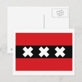 Flagge von Amsterdam Postkarte (Vorne/Hinten)