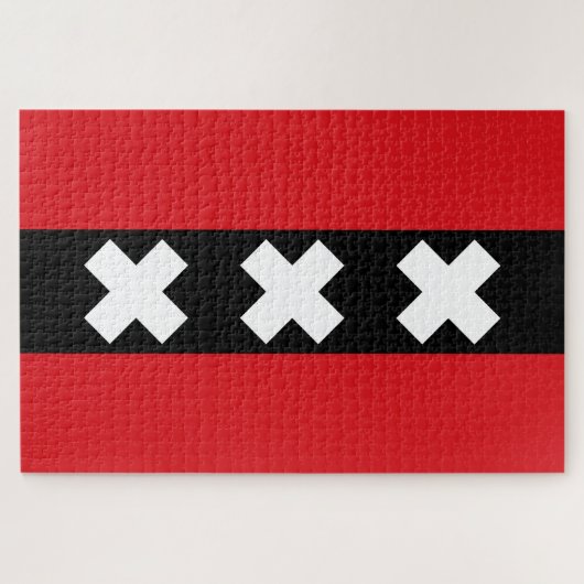 Flagge von Amsterdam Puzzle (Horizontal)