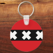 Flagge von Amsterdam Schlüsselanhänger (Vorderseite)