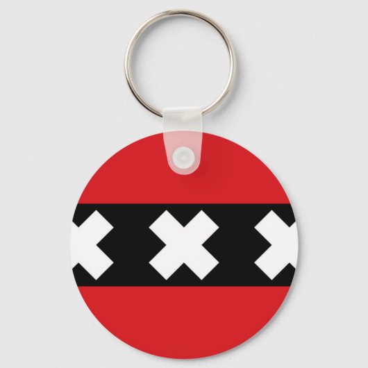 Flagge von Amsterdam Schlüsselanhänger (Vorderseite)