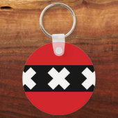 Flagge von Amsterdam Schlüsselanhänger (Vorderseite)