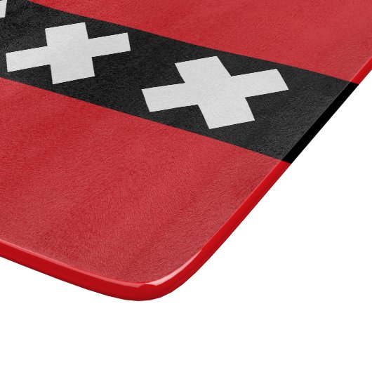 Flagge von Amsterdam Schneidebrett (Ecke)