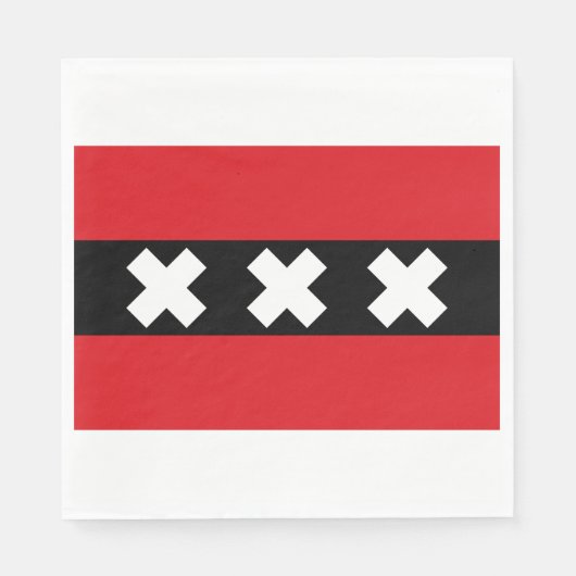 Flagge von Amsterdam Serviette (Vorderseite)