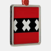 Flagge von Amsterdam Silbernes Ornament (Rechts)