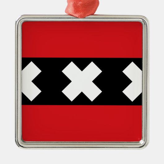 Flagge von Amsterdam Silbernes Ornament (Vorne)