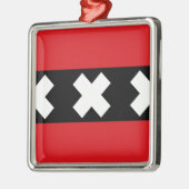 Flagge von Amsterdam Silbernes Ornament (Links)