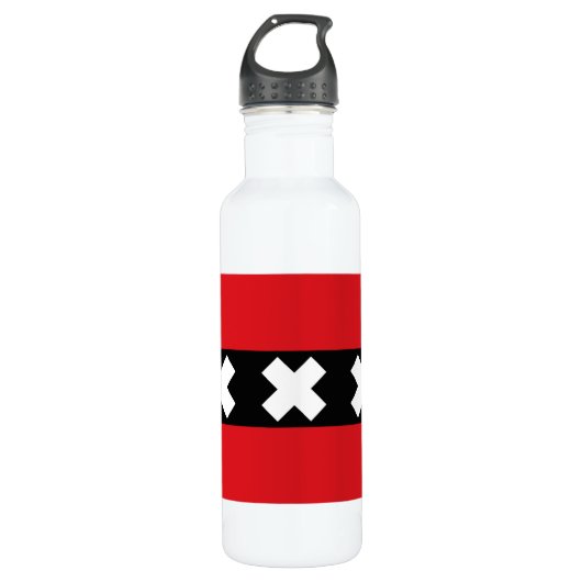 Flagge von Amsterdam Trinkflasche (Vorderseite)