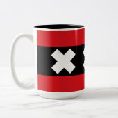 Flagge von Amsterdam Zweifarbige Tasse (Links)