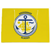 Flagge von Anchorage, Alaska großes Geschenktüte (Vorderseite)