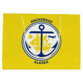 Flagge von Anchorage, Alaska großes Geschenktüte (Rückseite)