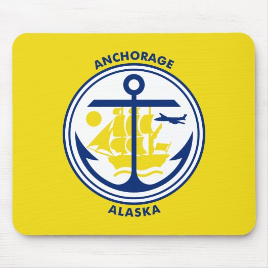 Flagge von Anchorage, Alaska-Mauspad Mousepad (Vorne)