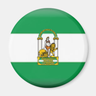 Flagge von Andalusien - Spanien Magnet