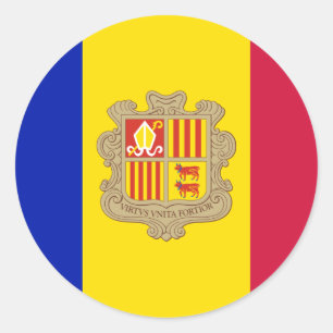 Flagge von Andorra-Aufkleber Runder Aufkleber