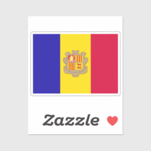 Flagge von Andorra passgenau geschnitten Aufkleber