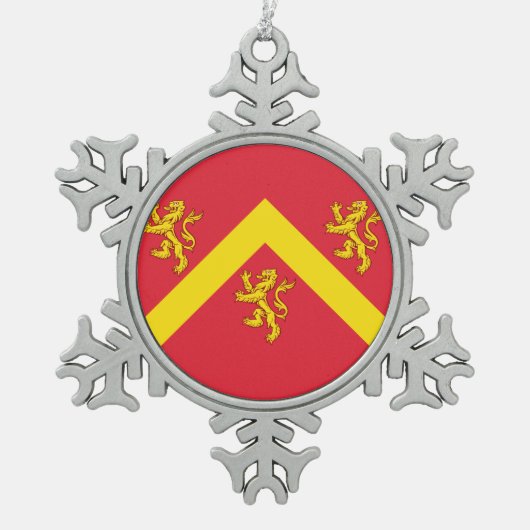 Flagge von Anglesey Schneeflocken Zinn-Ornament (Vorderseite)