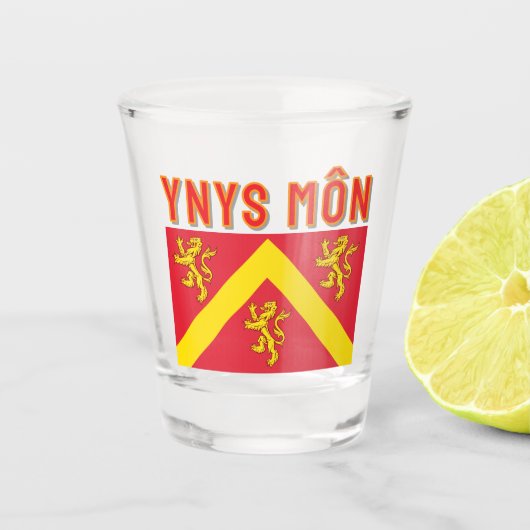 Flagge von Anglesey, Wales Schnapsglas (Vorderseite)