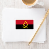 Flagge von Angola Adressaufkleber (Insitu)