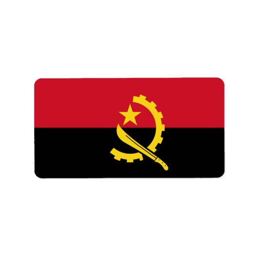 Flagge von Angola Adressaufkleber (Vorne)
