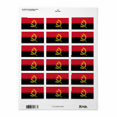 Flagge von Angola Adressaufkleber (Vorne)