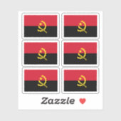 Flagge von Angola - eine Sammlung Aufkleber (Blatt)