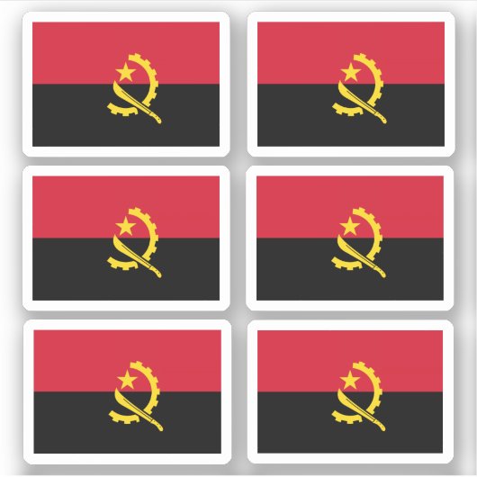 Flagge von Angola - eine Sammlung Aufkleber (Vorderseite)