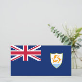 Flagge von Anguilla (Karibik) Karte (Stehend Vorderseite)