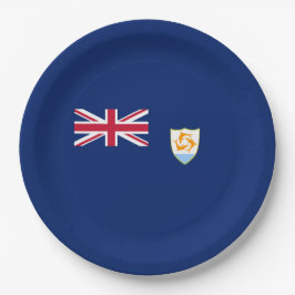 Flagge von Anguilla (Karibik) Pappteller