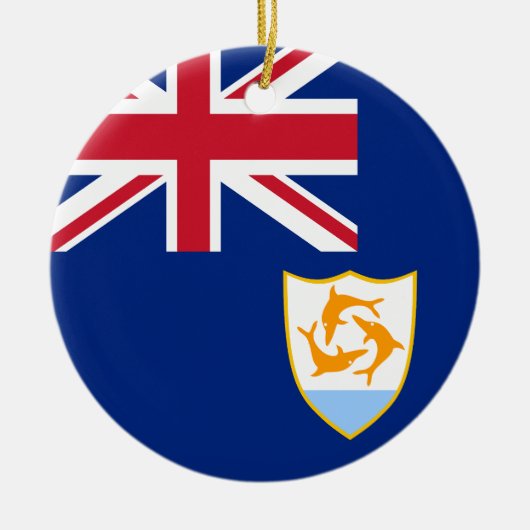 Flagge von Anguilla Keramik Ornament (Vorne)