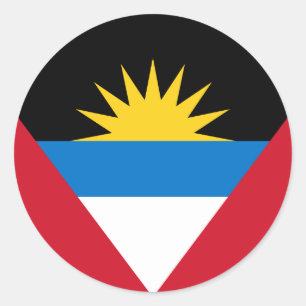 Flagge von Antigua und Barbuda, Antiguan Barbudan Runder Aufkleber