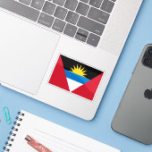 Flagge von Antigua und Barbuda Aufkleber (Laptop mit iPhone)