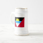 Flagge von Antigua und Barbuda Bierglas (Vorderseite Links)