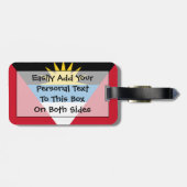 Flagge von Antigua und Barbuda Easy ID Gepäckanhänger (Rückseite horizontal)