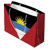 Flagge von Antigua und Barbuda Große Geschenktüte (Rückseite Schrägansicht)
