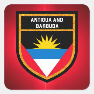 Flagge von Antigua und Barbuda Quadratischer Aufkleber