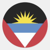 Flagge von Antigua und Barbuda Runder Aufkleber (Vorderseite)