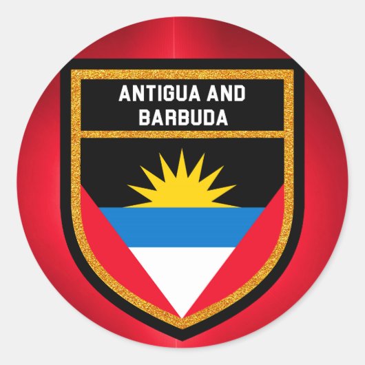 Flagge von Antigua und Barbuda Runder Aufkleber (Vorderseite)