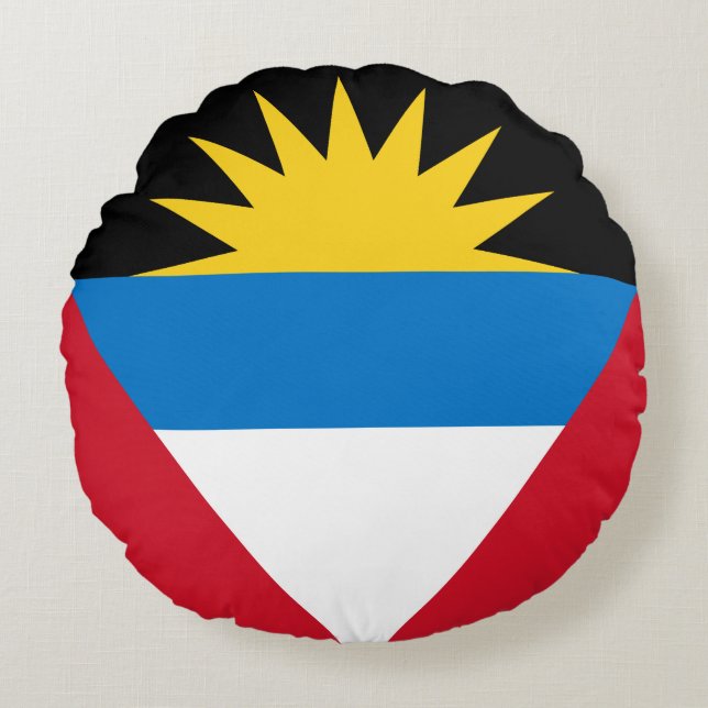 Flagge von Antigua und Barbuda Rundes Kissen (Vorderseite)