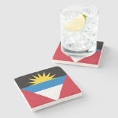 Flagge von Antigua und Barbuda Steinuntersetzer (Seitenansicht)