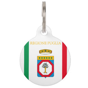 Flagge von Apulien (Region Italien) Haustiermarke