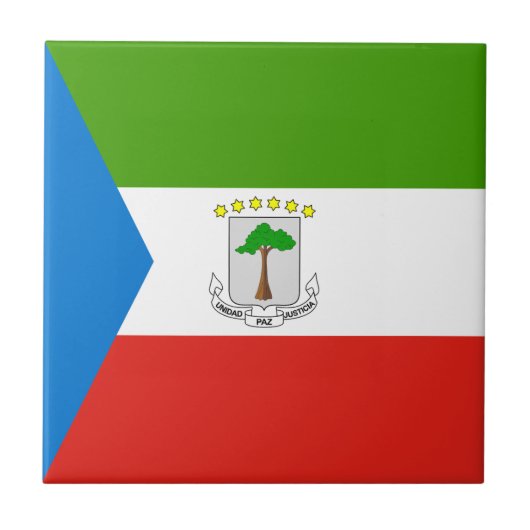 Flagge von Äquatorialguinea Fliese (Vorderseite)