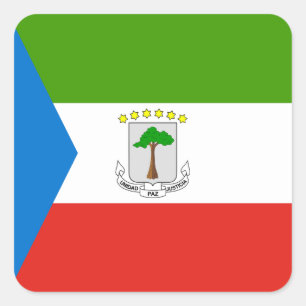 Flagge von Äquatorialguinea Quadratischer Aufkleber