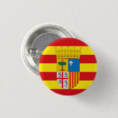 Flagge von Aragón (autonome Gemeinschaft) Spanien Button (Vorne & Hinten)