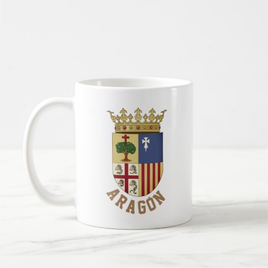 Flagge von Aragón (autonome Gemeinschaft) Spanien Kaffeetasse (Links)