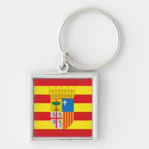Flagge von Aragón (autonome Gemeinschaft) Spanien Schlüsselanhänger
