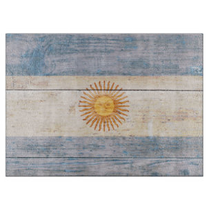 Flagge von Argentinien auf Holz Schneidebrett