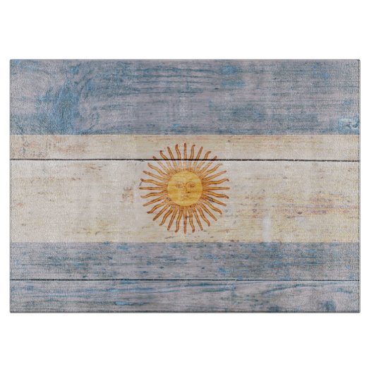 Flagge von Argentinien auf Holz Schneidebrett (Vorderseite)