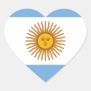 Flagge von Argentinien- - Banderade Argentinien Herz-Aufkleber
