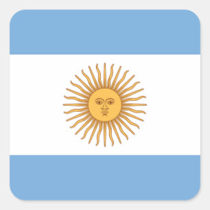 Flagge von Argentinien Quadratischer Aufkleber