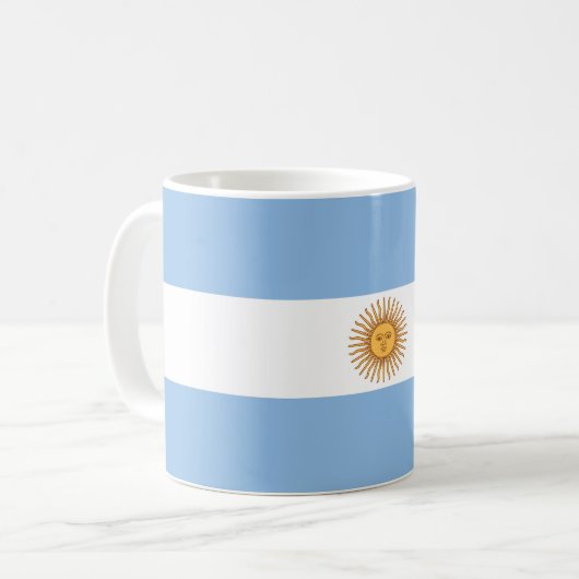 flagge von Argentinien zerteilt Kaffeetasse (Vorderseite Links)